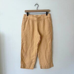 J. Jill Pure Jill 100% Linen Cropped Wide Leg Pants Women's Size Small Petite
